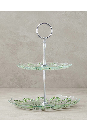 Candy Cane Cam Katlı Servis Yeşil