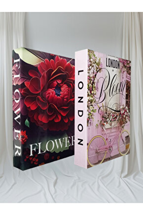 Dekoratif Kitap Görünümlü Kutu 2li Set Decorative Book Looking Box