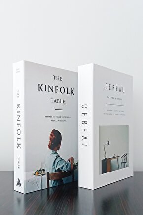 2li Dekoratif Kitap Kutu Görünümlü Kinfolk Tabele Recipes & Cereal Temalı
