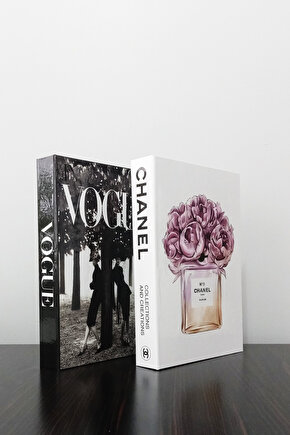 2li Dekoratif Kitap Kutu Görünümlü Iki Kadın & No5 Parfüm Temalı