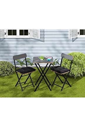 Bistro Takım Minderli Bahçe Masa Sandalye