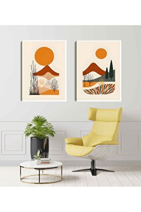 Matisse - Sanat - Soyut - Doğa - Ev - Yaşam ( 2 Li Çerçevesiz ) Poster - Afiş - Tablo NNHT132