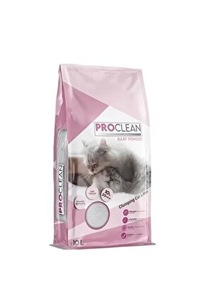ProClean Bebek Pudra Kokulu Topaklanan Kedi Kumu 1 Adet İnce Taneli 10 Lt