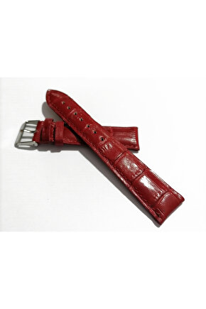 &Her Saate Uyumlu Hakiki  Dana  Derisi  Saat Kordonu 20   mm ( 126 ) kırmızı