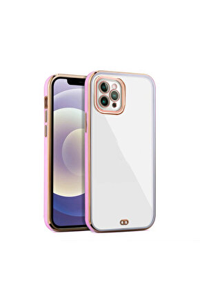 iPhone 11 Pro arka Kapak Kılıf Pembe kenarlı rose