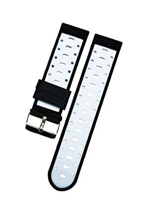 22 mm akilli-saat-icin-22mm--desenli-siyah beyaz -silikon-saat-kordonu- 11111