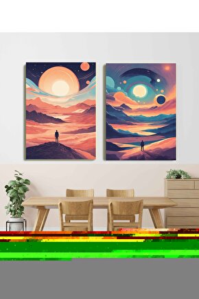 Matisse - Sanat - Soyut - Doğa - Ev - Yaşam ( 2 Li Çerçevesiz ) Poster - Afiş - Tablo NNHT677