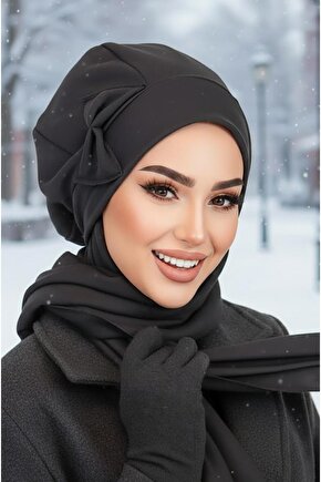 Siyah Fiyonklu Tesettür Bere