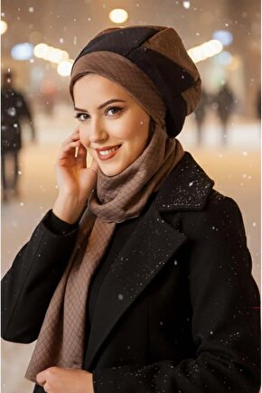 Vizon Siyah Kapitone Tesettür Bere