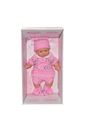 Azra Newborn Pembe Gri Triko Elbiseli -