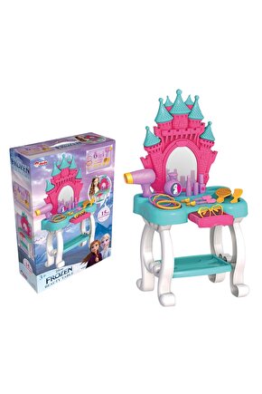 Frozen Şato Güzellik Masası - Güzellik Setleri - Kuaför Oyuncak Seti - Makyaj Seti - Karlar Ülkesi G