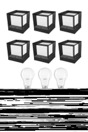 6 Adet Gün Işığı Set Üstü Kare Küp Bahçe Aydınlatma Armatürü