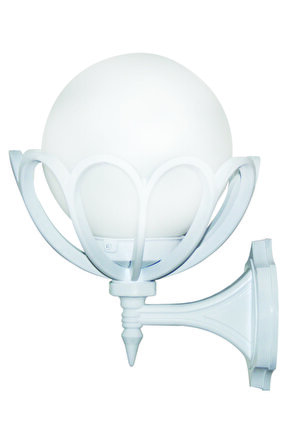 Konsollu Bahçe Duvar Armatürü - Beyaz Renk Papatya Duvar Armatürü, Dekoratif Aplik