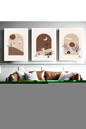 Matisse - Boho - Art Deco - Soyut - Doğa ( 3 lü Çerçevesiz ) Poster - Afiş - Tablo KR2C00192