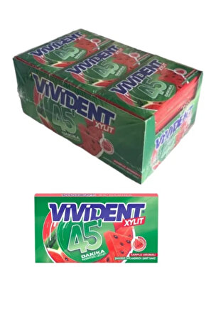 45 Dakika Karpuz Aromalı Şekersiz Tatlandırıcılı Şerit Sakız 26 GR * 18 Adet