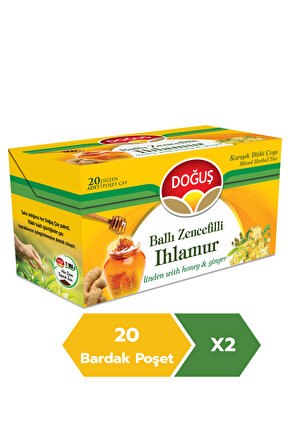 Ballı Zencefilli Ihlamur Bitki Bardak Poşet Çayı 20li X 2 Adet