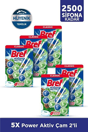 Power Aktiv Katı Tuvalet Bloğu Çam Kokulu 2 Li X 5 Adet