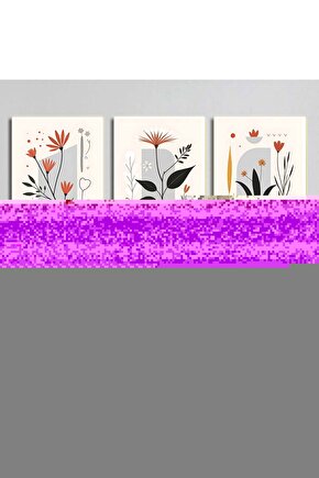 Matisse - Boho - Art Deco - Soyut - Doğa ( 3 lü Çerçevesiz ) Poster - Afiş - Tablo KR2C00080