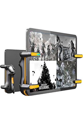 Tablet Ipad Için Pubg-fortnite Oyun Kolu Sürekli Ateş Tetik 6 Parmak Mekanik Metal Tuş Şarjlı