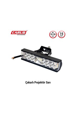 Projektör Sis Farı 10-30V15W Çakar Beyaz- Sarı 15x3,5