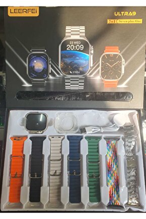 7 KORDONLU AKILLI SAAT BLUETOOTH ARAMA CEVAPLAMA BİLDİRİM ALARM MÜZİK SPOR UYKU MODU NABIZ ÖLÇME