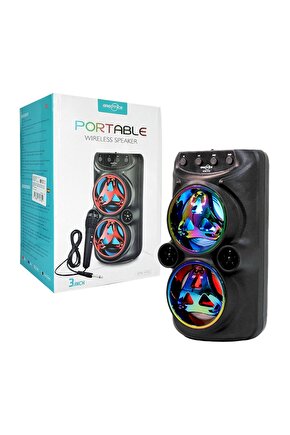 BLUETOOTH SPEAKER KABLOSUZ ŞARJLI HOPARLÖR LED IŞIKLI PARTY BOX MİKROFONLU SES BOMBASI