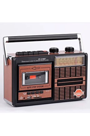 NOSTALJİK RADYO BLUETOOTH SPEAKER KASETÇALAR KABLOSUZ HOPARLÖR FM RADYO SD KART USB TEYP