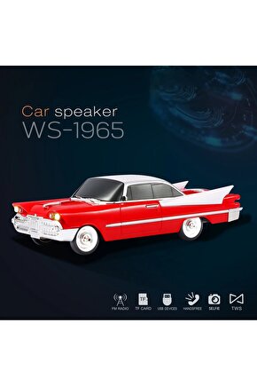 NOSTALJİK ARABA ŞEKLİNDE BLUETOOTH SPEAKER ŞARJLI LED IŞIKLI KABLOSUZ HOPARLÖR FM RADYO SD KART USB