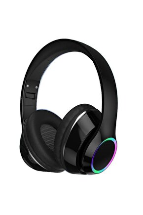 P101 BLUETOOTH KULAKLIK 5.3 WİRELESS HEADPHONE ŞARJLI RGB LED IŞIKLI FM RADYO SD KART TYPE C ŞARJ