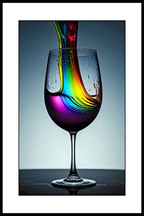 Renkli Bardak Digital Art ( ÇERÇEVESİZ - ÇERÇEVE YOKTUR ) ( ULTRA HD ) FOLYO AFİŞ - POSTER