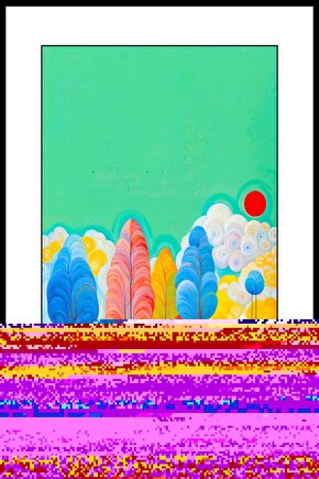 Renkli Ağaçlar Digital Art ( ÇERÇEVESİZ - ÇERÇEVE YOKTUR ) ( ULTRA HD ) FOLYO AFİŞ - POSTER