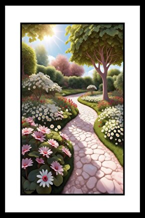 Parktaki Çiçekler Digital Art ( ÇERÇEVESİZ - ÇERÇEVE YOKTUR ) ( ULTRA HD ) FOLYO AFİŞ - POSTER