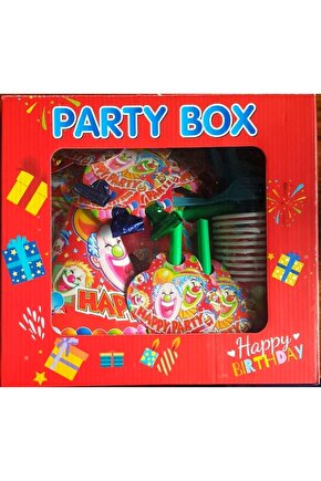 Parti Box Kutlama Seti - Çoçuklar Için 10 Kişilik (1 Paket) Renk Kırmızı