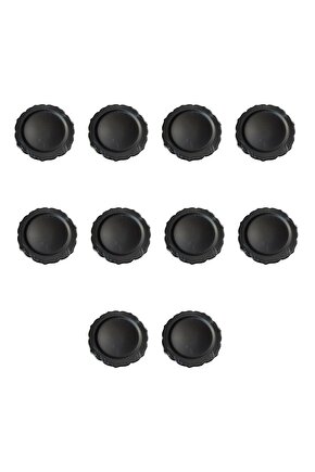 Davet Doğum Günü Parti Sert Plastik Yuvarlak Mika Tabak - 18 Cm. - Siyah - 6lı 10 Paket