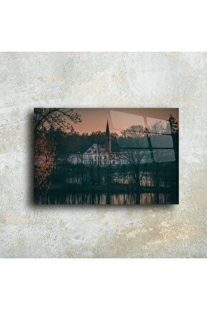 Rustik Manzara Cam Tablo