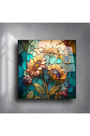 Cam Ayçiçeği Duvar Tablosu