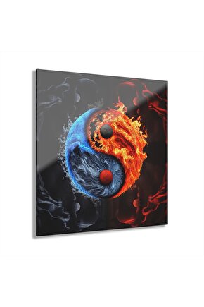 Ying Yang Cam Tablo Duvar Dekoru