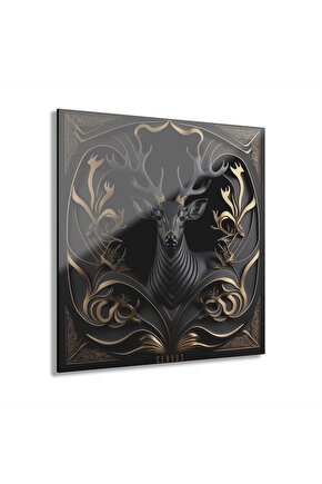 3d Geyik Cam Tablo Duvar Dekoru