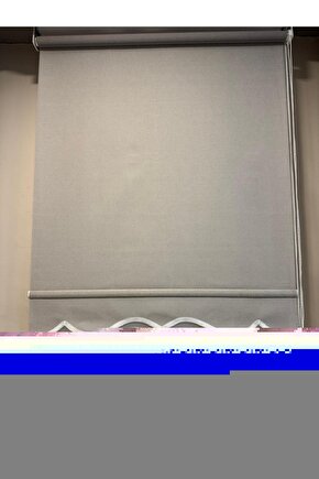 Çift Mekanizmalı Tül Stor Perde Gri Renk Keten 1. Kalite