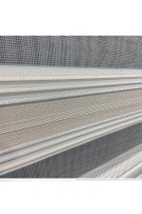 Zebra Stor Perde Açık Pudra Simli Lüx Etek Dilimli