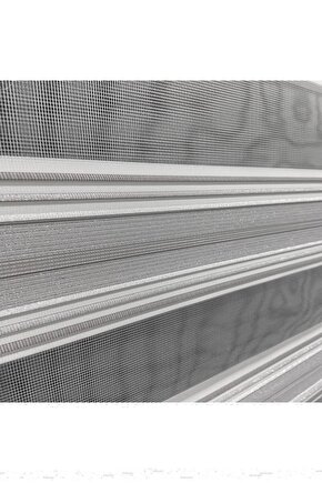 Zebra Stor Perde Ekru Gri Lüx Etek Dilimli