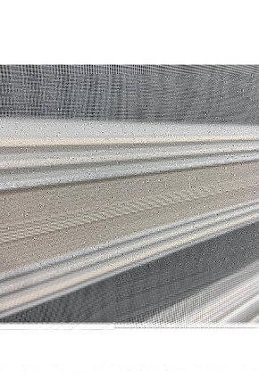 Zebra Stor Perde Açık Pudra Simli Lüx Etek Dilimli