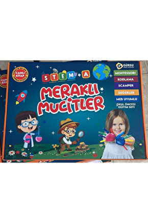 MERAKLI MUCİTLER-ANASINIFI-48 AY- Okul Öncesi ve Değerler Eğitim Akıl Küpü Seti 12 Kitap-GÜRSU ÇOCUK