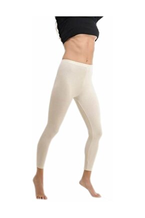 4010-kadın Krem Yün Likralı Uzun Tayt Elf568hasuzntytccm