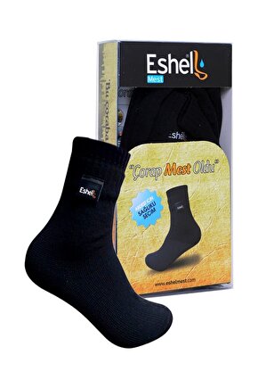 Eshel Mest 2 Çift Eshel Termal Mest Nefes Alan Su Geçirmez Çorap, Abdest Çorabı