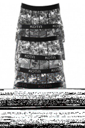 Iç Giyim Erkek Desenli Likralı Boxer Paçalı Don 6lı Paket