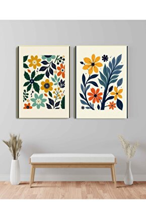 Matisse - Sanat - Soyut - Doğa - Ev - Yaşam ( 2 Li Çerçevesiz ) Poster - Afiş - Tablo NNHT262