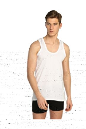 6lı Paket %100 Pamuk Klasik Penye Erkek Atlet Beyaz 0101