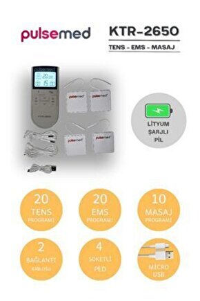 Terapi Cihazı Tens + Ems + Masaj ( Şarj Edilebilir )Entegre Elektronik