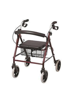Rolatör Tekerlekli Yürüteç Hasta Yaşlı Oturaklı 4 Tekerli 130 Kg Taşıma Kapasiteli